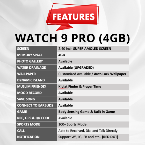 WATCH 9 PRO (4GB STORAGE) - Image 2
