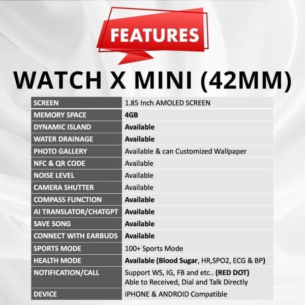 WATCH X MINI (42MM + 4GB STORAGE) - Image 2